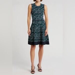 Eliza J Women’s Sleeveless Fit and Flare Patterned Sweater Dress, Size Small